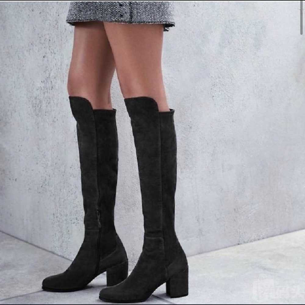 Stuart Weitzman ALLJACK black suede boots size 9.5